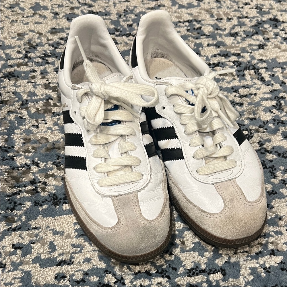 Adidas Classic White and Black Trainers